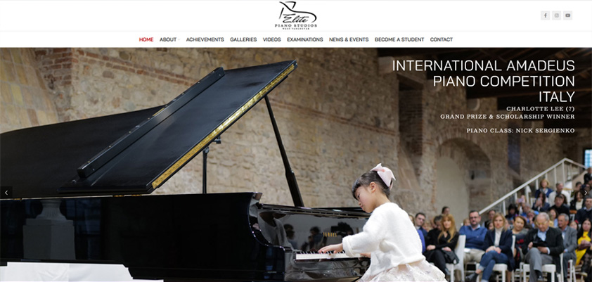 Сайт для студии частных уроках игры на фортепиано